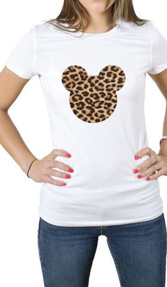 Mickey Mouse Leopard Print T Shirt By Wallartdesire mickey mouse leopard print t shirt by wallartdesire