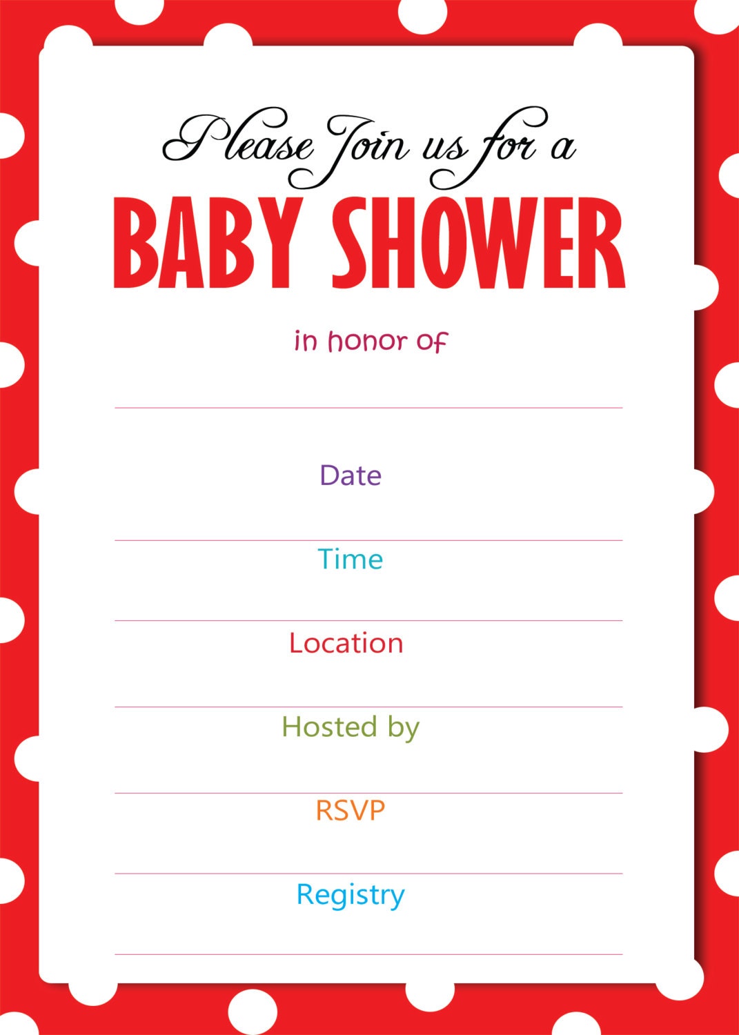 Cute BabyShower invitation.Instant Download Fill In Baby
