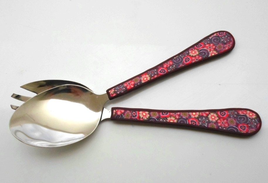 Serving spoons Salad serving set Unique Spoons by DevarimYafimo