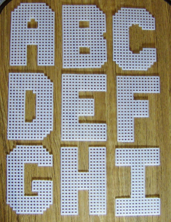 THE ALPHABET Hand Cut Plastic CANVAS Full Alphaabet or Your