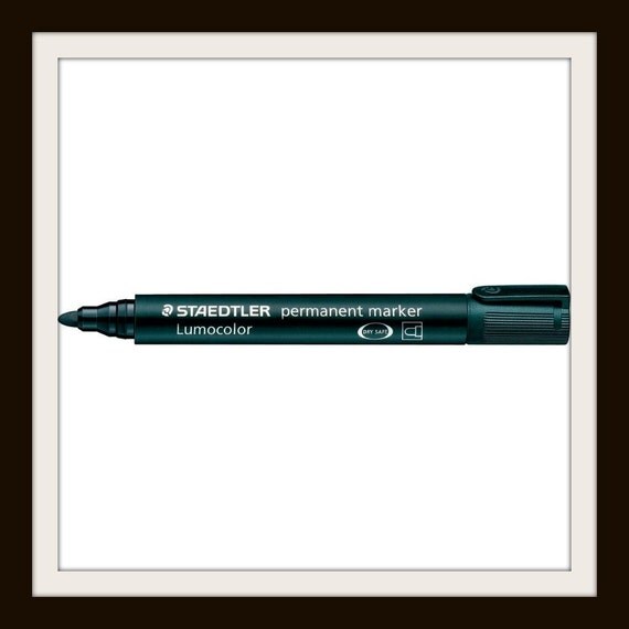 1 Black Glass Marking Pen Resists Water Fine Point