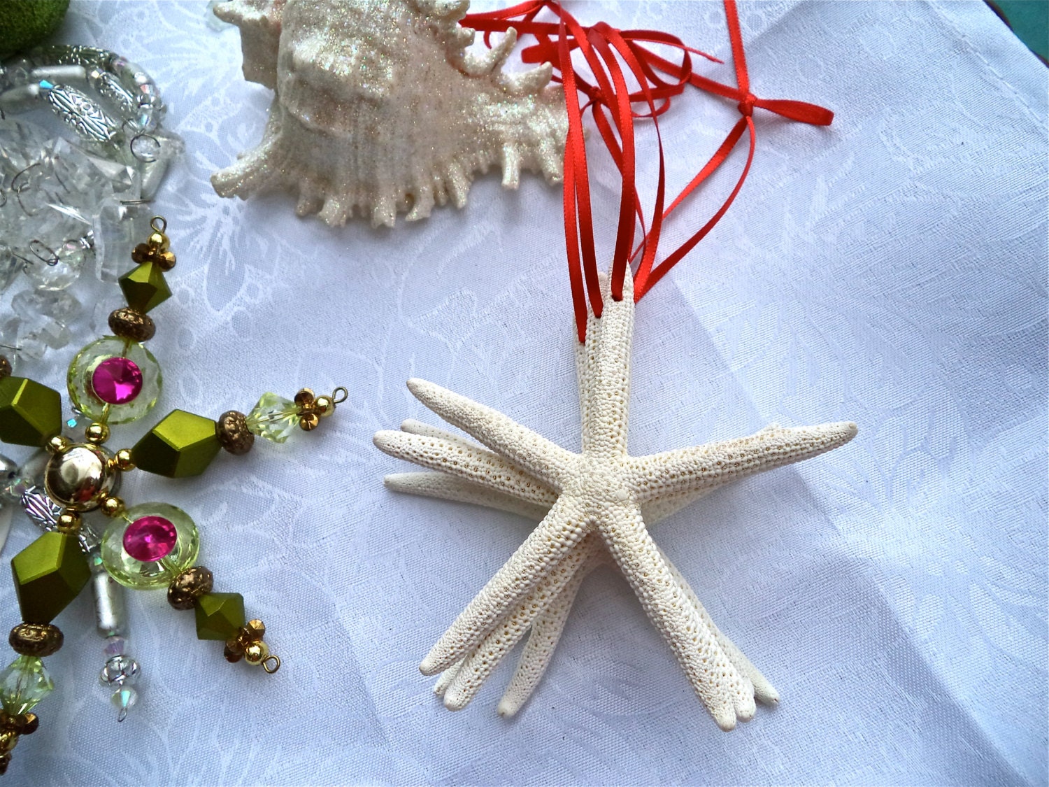 beach christmas ornament white starfish by manateecovecrafts beach christmas ornament white starfish by manateecovecrafts