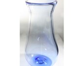 Blue Vase, Hand Blown Transparent  Vase- Free Shipping