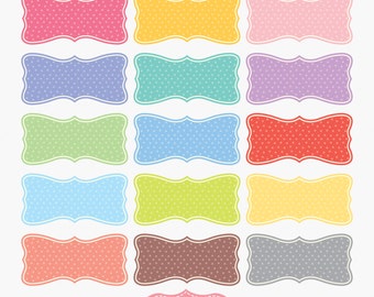 Polka Dots Frames Digital Clipart