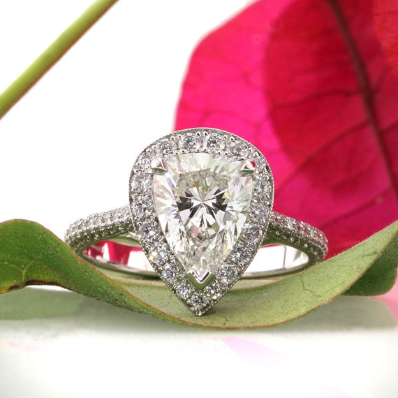 2.83ct Pear Shaped Diamond Engagement Anniversary Ring