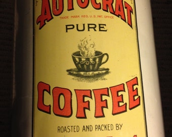 Vintage Autocrat coffee Large 3 Pound Can