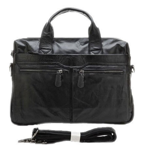 Items similar to 15.5" Men's Leather Briefcase Handmade Leather