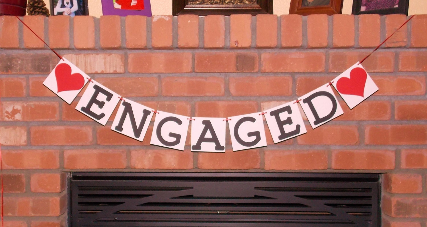 ENGAGED BANNER ENGAGEMENT Banners Wedding by ABannerBoutique