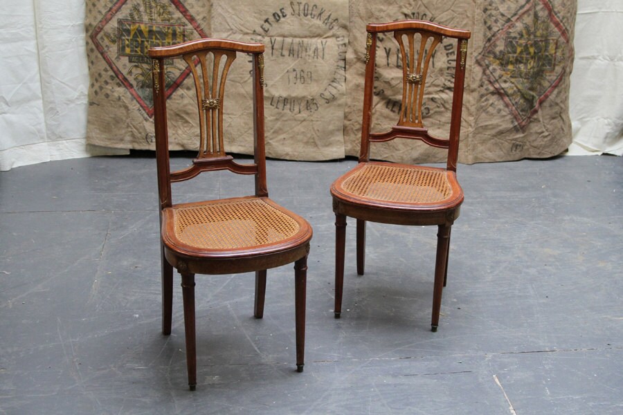 Art nouveau style chair with cane seating Haute Juice