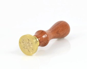 THANK YOU WAX Seal - Thank You Gold Plated Copper Head with Rosewood Handle Seal (9cm x 2.5cm Diameter)