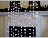 Red wedding Garland/Heart Curtain Garland/Wedding Reception Decorations/Photo Prop Backdrop/Paper Garland, white wedding decor, photo prop Il_170x135