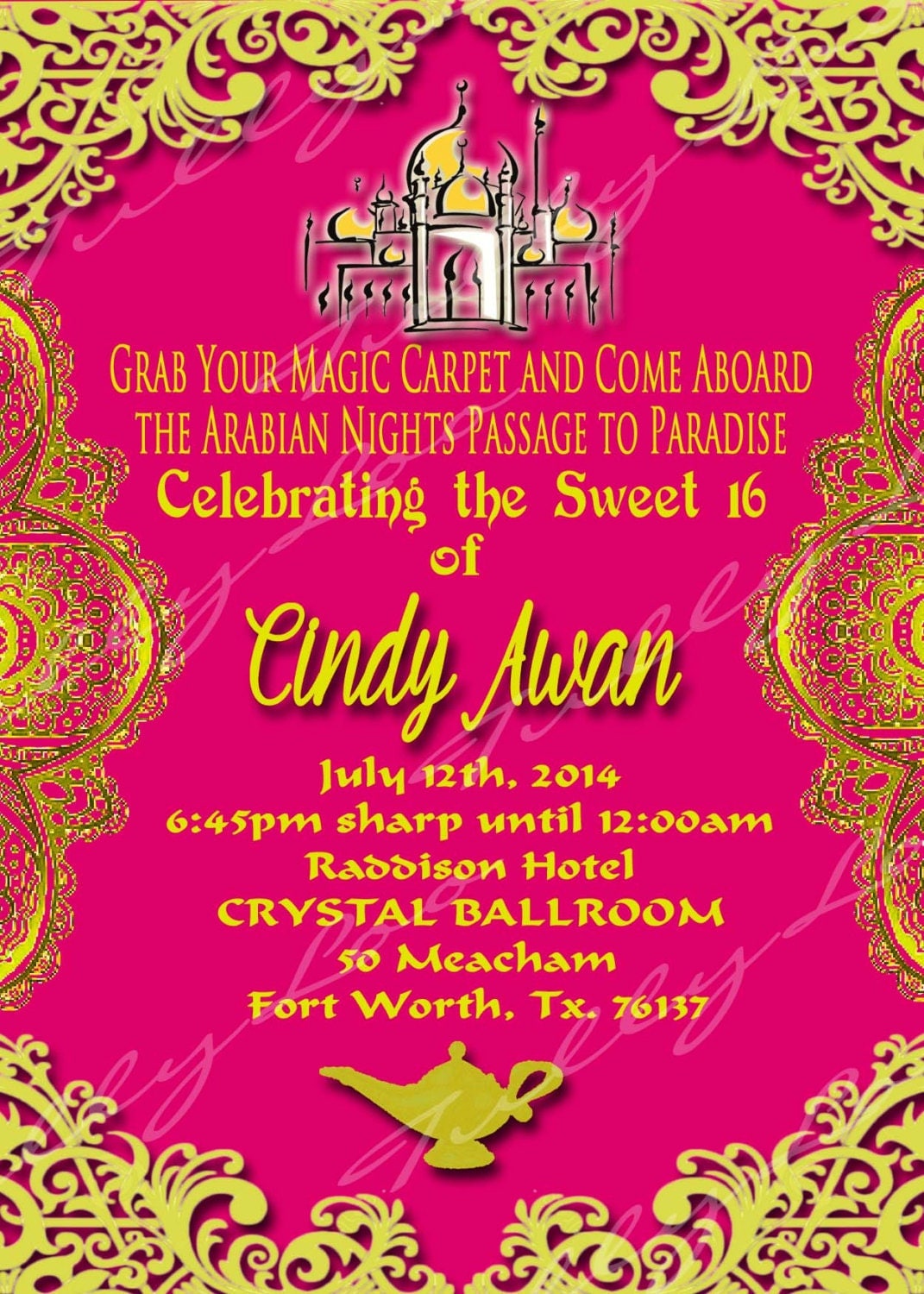 Arabian Nights Party Invitation Wording 1