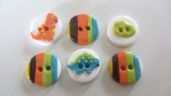 Dinosaur Buttons ~ Set of 6