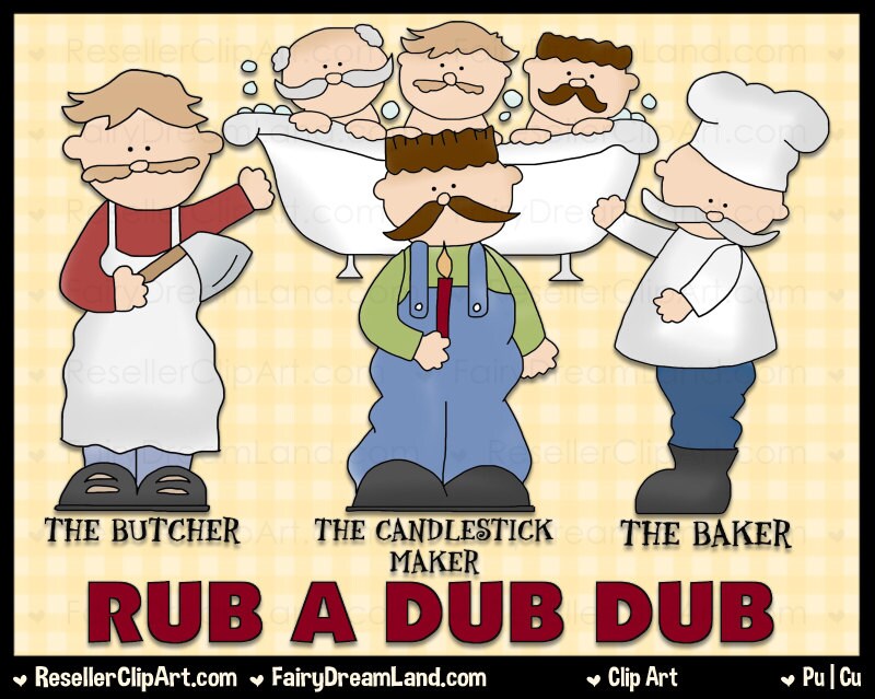 Rub A Dub Dub Digital Clip Art Commercial Use Graphic Image