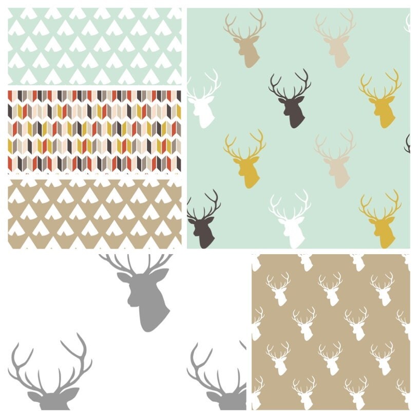 Crib bedding SET woodlands critters deer moose elk