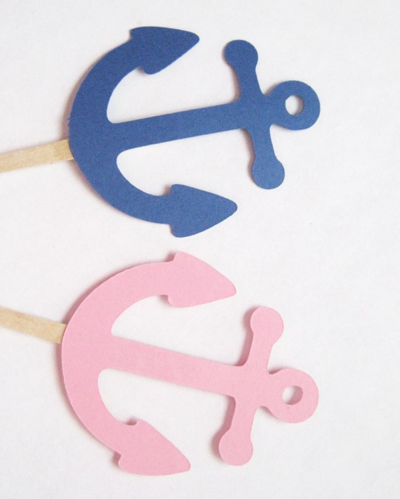 Nautical cupcake toppers anchor cupcake by CelebratingTogether