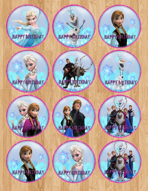 disney frozen birthday editable stickers