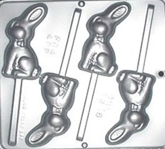 Easter Bunny Lollipop Chocolate Candy Mold by CandyMoldsNMore