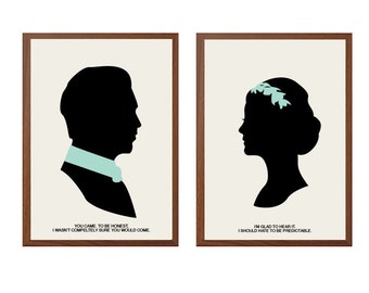 Items similar to Downton Abbey -- Mary and Matthew Crawley Silhouettes ...