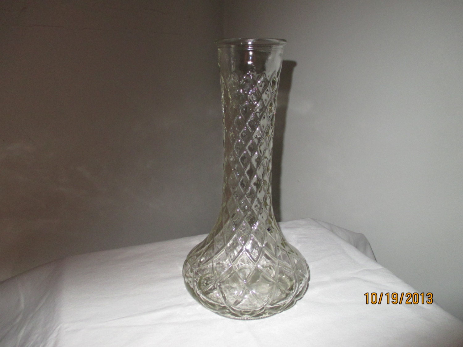 SALE Vintage Hoosier Clear Glass Vase 4095 FREE SHIPPING