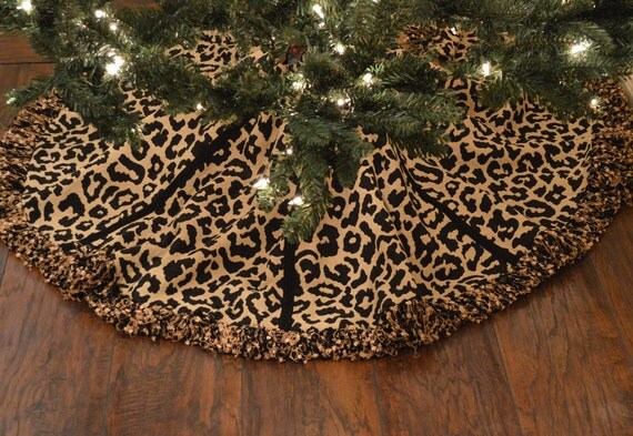 burlap linen tree skirt in leopard burlap linen tree skirt in leopard