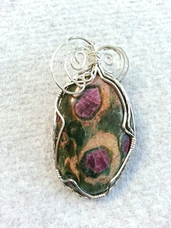 wire wrapped pendant on etsy zoisite