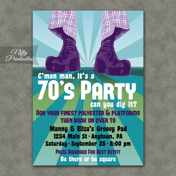 70S Party Invitations Ideas 1