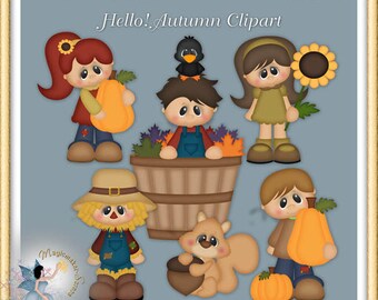 Fall Clipart, Hello Autumn Clipart