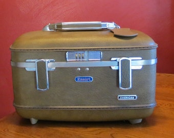 Vintage Luggage Train Case or Carry On American Escort