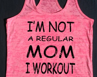 Crossfit racerback fitness tank top - I'm not a regular mom - Fitness ...