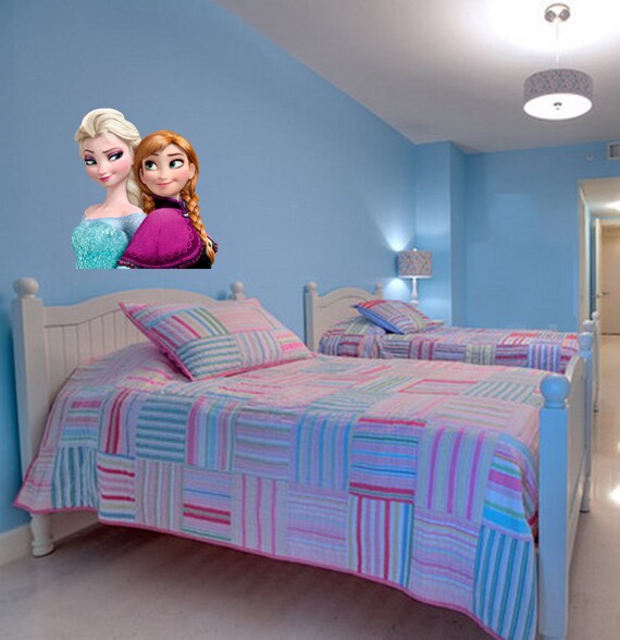 Frozen Wall Decal room kids Anna & Elsa