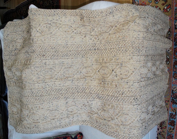 Hand Knit Irish Fisherman Pattern Afghan by ...