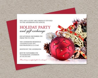 holiday gift exchange invitation wording