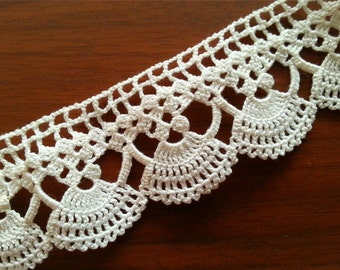 Lace Edge Crocheted Cotton Trim-crochet lace trim,home decor,crochet ...