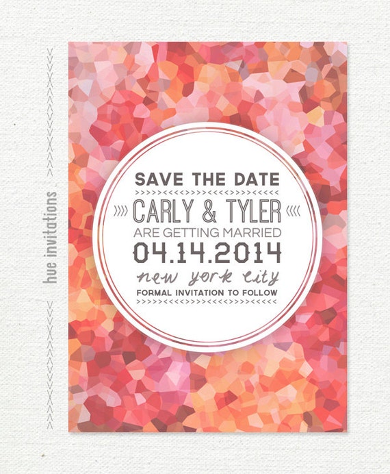 save the date wedding invitation card custom typography