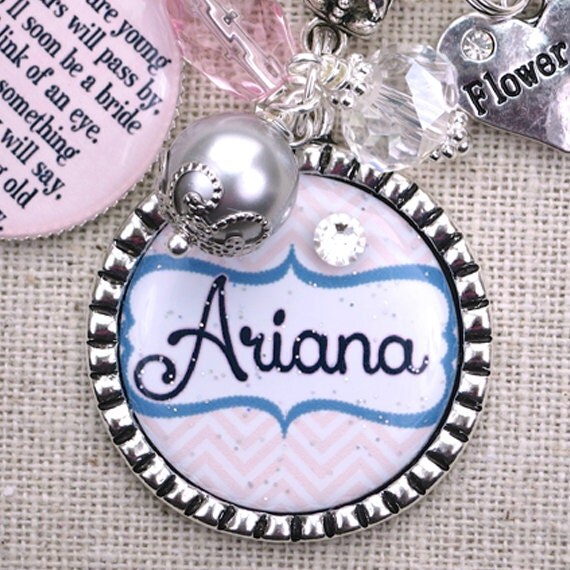 FLOWER GIRL Gift PERSONALIZED Flower Girl Charm Bracelet