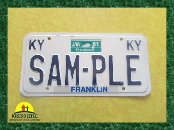 sample plate kentucky license Mint Condition 1981 Sample License Kentucky Plate 1980