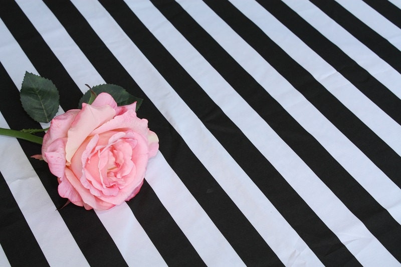 Black and White Striped Tablecloth Overlays 1 inch stripe