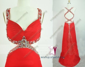 Turquoise Prom Dress, Backless Prom Dress,Skin Tight Prom Dress with Slits and Open Back,MA018 main image 0