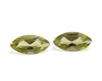 Hebei Peridot Loose Gemstones Set of 2 Marquise Cut 1A Quality 6x3mm TGW 0.45 cts.