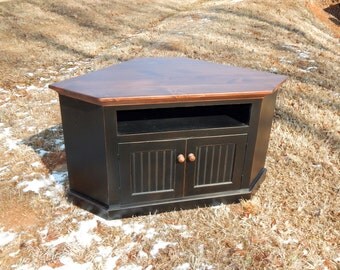 Rustic Handcrafted Corner TV Cabine t. Great Entertainment Center and 