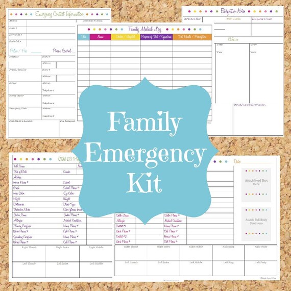 Items similar to Family Emergency Kit - Printable PDF Emergency ...