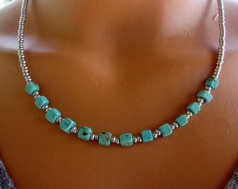 Items similar to Ceramic pendant necklace / Blue turquoise choker ...