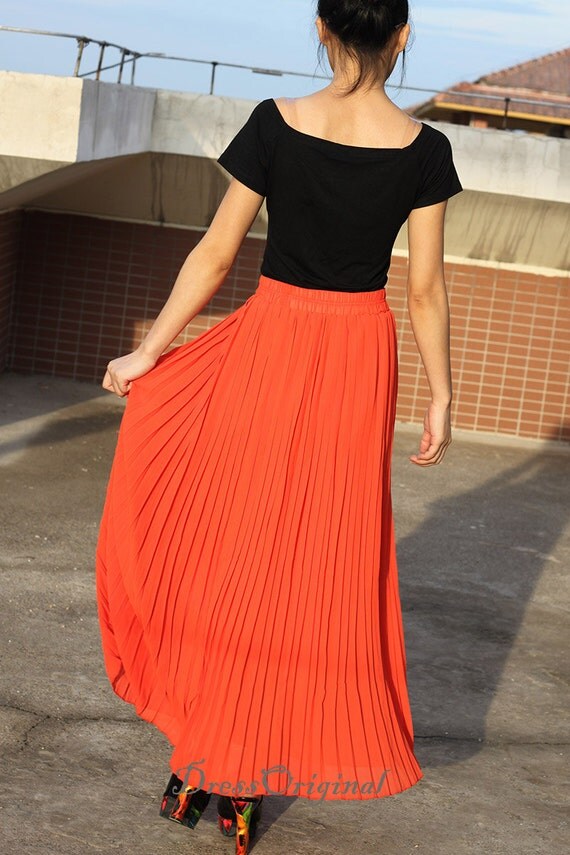 Top Quality Nude Pleated Skirt Maxi Skirt Long Skirt Custom