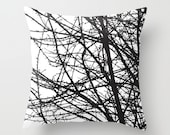 Black Tree Branches Pillow Cover -Black and White - Modern Home Decor - By Aldari Home - Halloween