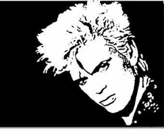 Billy Idol Black and White Acrylic Popart Painting 16 x 20 