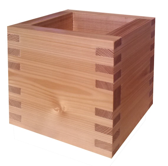 12" Box Joint Planter | Western Red Cedar Wood // Flower Box 