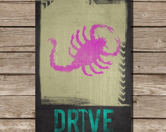 Drive minimalist movie poster minimal art print film poster movie art drive poster black