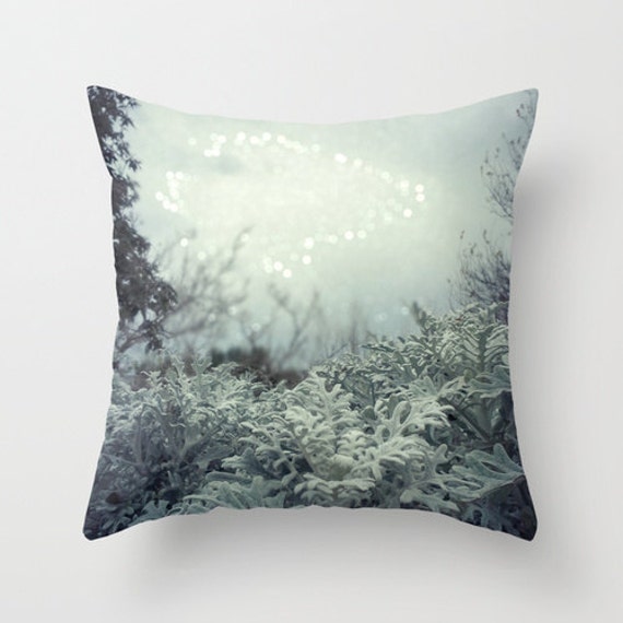 Items similar to Winter Garden Pillow Cover Fine Art Photograph, Nature, Plants, White, Surreal