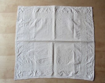 Square Tablecloth || 1800s Pin Tuck Tablecloth With Crochet
